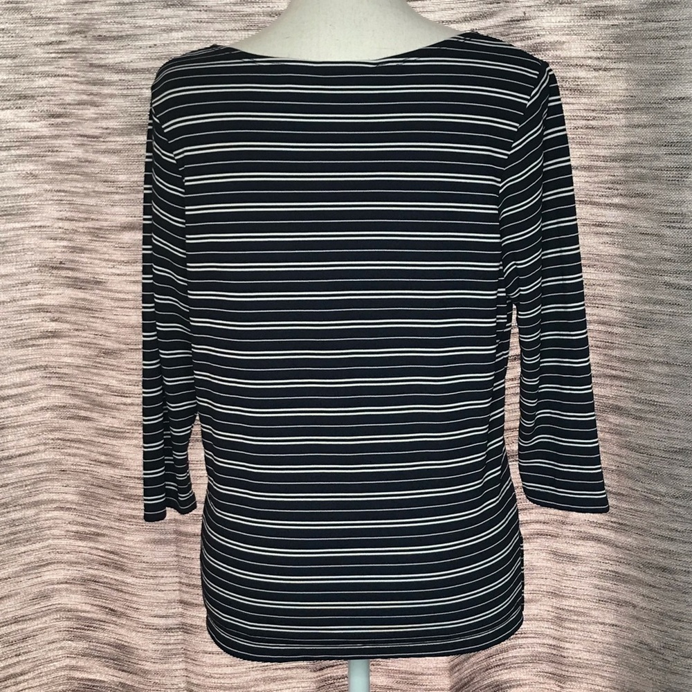 EMMA JAMES LARGE BLUE WHITE STRIPED SHIRT - Picture 2 of 7